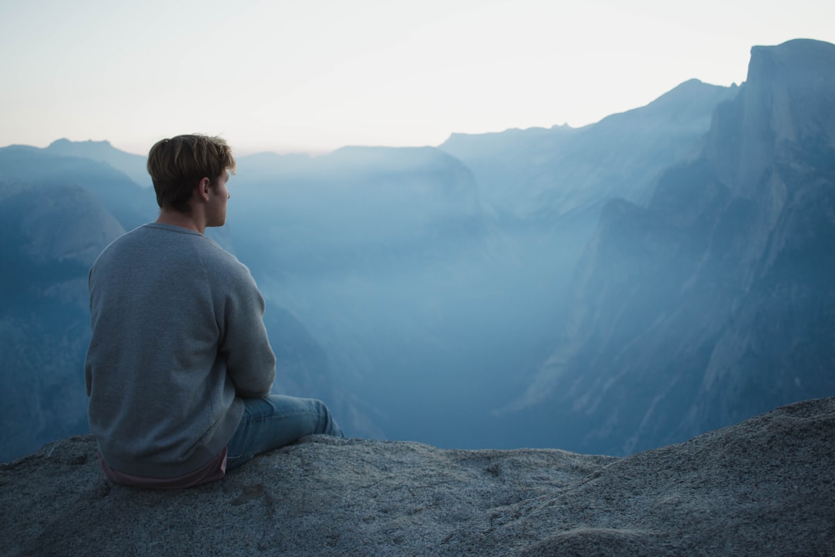 Mature man active morning wellness